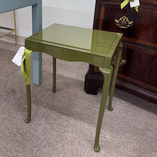High Gloss Olive Drink Table - Available at The Met