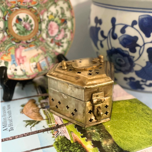 Brass Cricket Box - Small Hexagon